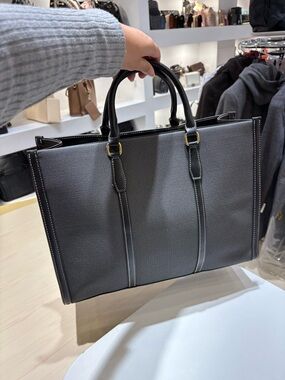 Structured Black and Gray Tote Bag
